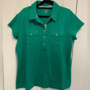 Lands' End Women’s Green Polo Shirt
